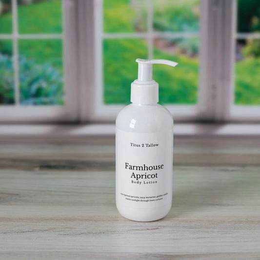 Farmhouse Apricot Body Lotion Titus 2 Tallow