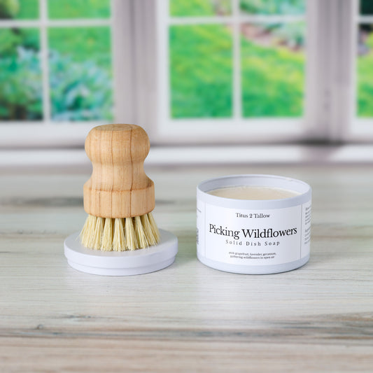 Picking Wildflowers Solid Dish Soap + Brush