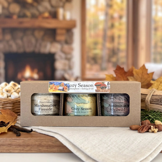 Cozy Season Whipped Soap Scrub Trio