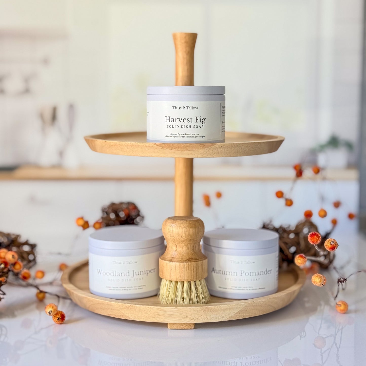 Harvest Fig Solid Dish Soap + Brush