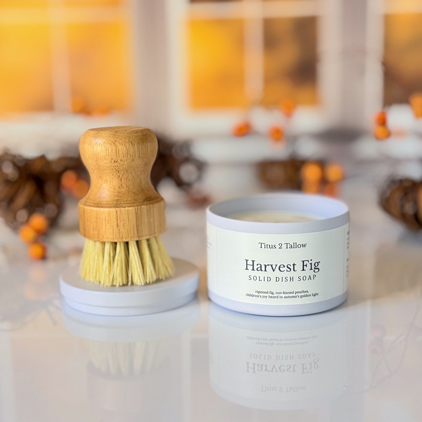 Harvest Fig Solid Dish Soap + Brush