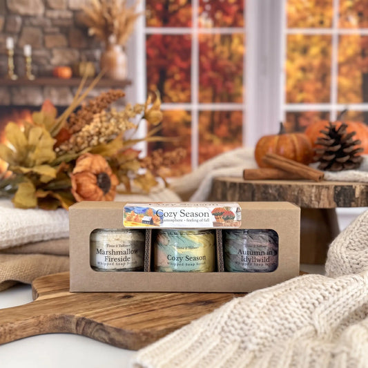 Cozy Season Whipped Soap Scrub Trio