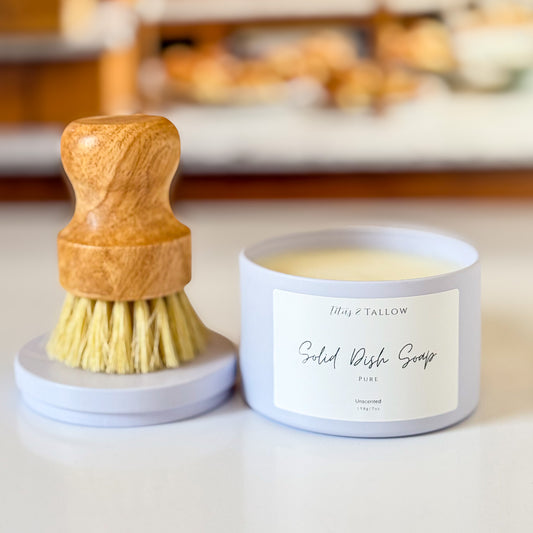 Solid Dish Soap + Brush