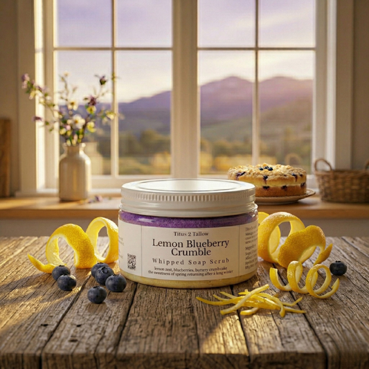 Lemon Blueberry Crumble Whipped Soap Scrub