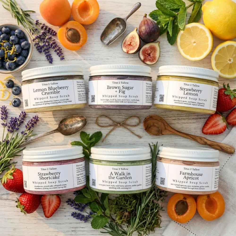 Strawberry Shortcake Whipped Soap Scrub Titus 2 Tallow