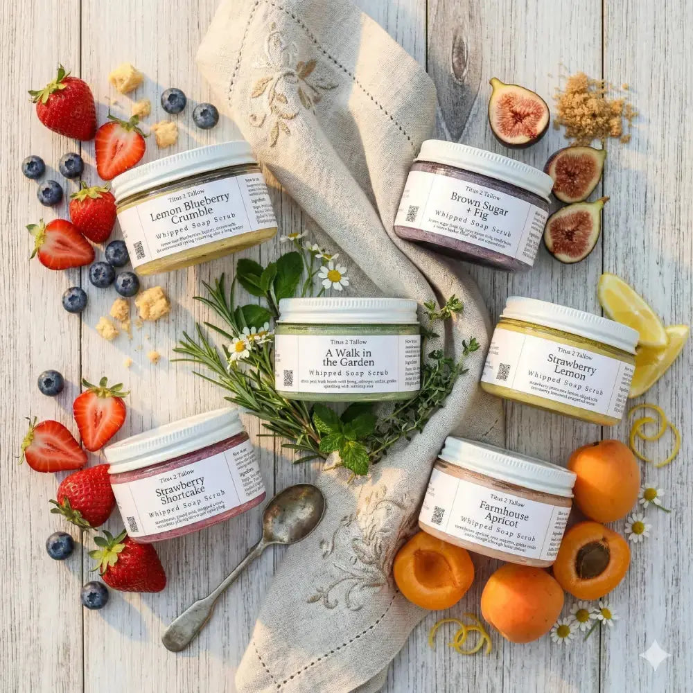 Strawberry Shortcake Whipped Soap Scrub Titus 2 Tallow