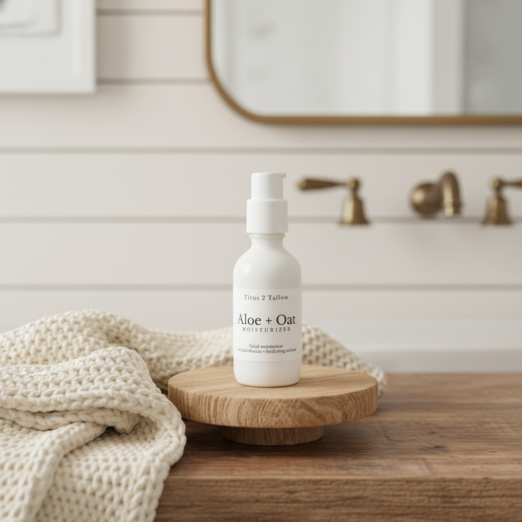 Aloe + Oat Moisturizer - Farmhouse Bathroom Background