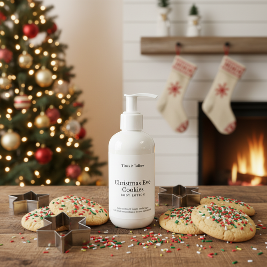 Christmas Eve Cookies Body Lotion Lifestyle Background