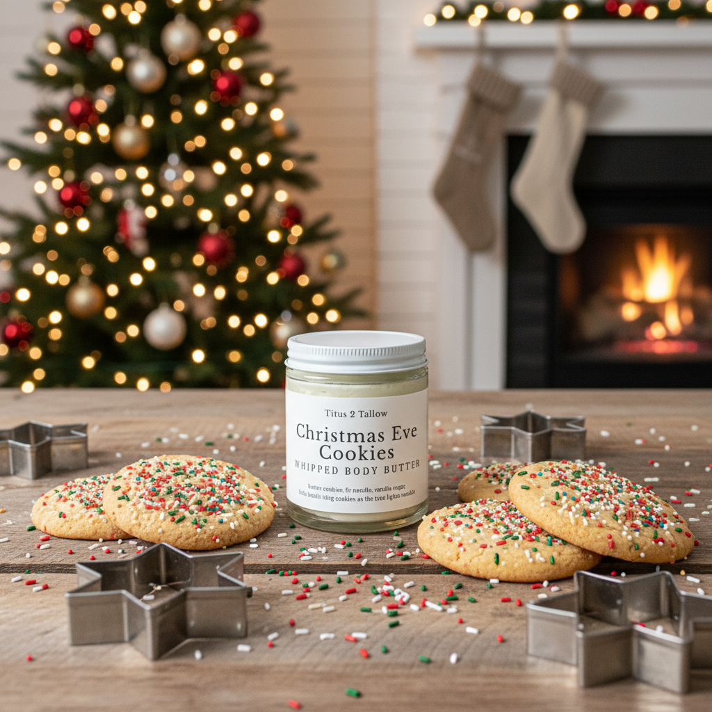 Christmas Eve Cookies Whipped Body Butter Lifestyle Background