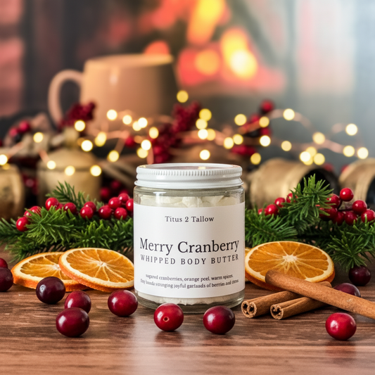 Merry Cranberry Whipped Body Butter - With Christmas Lights