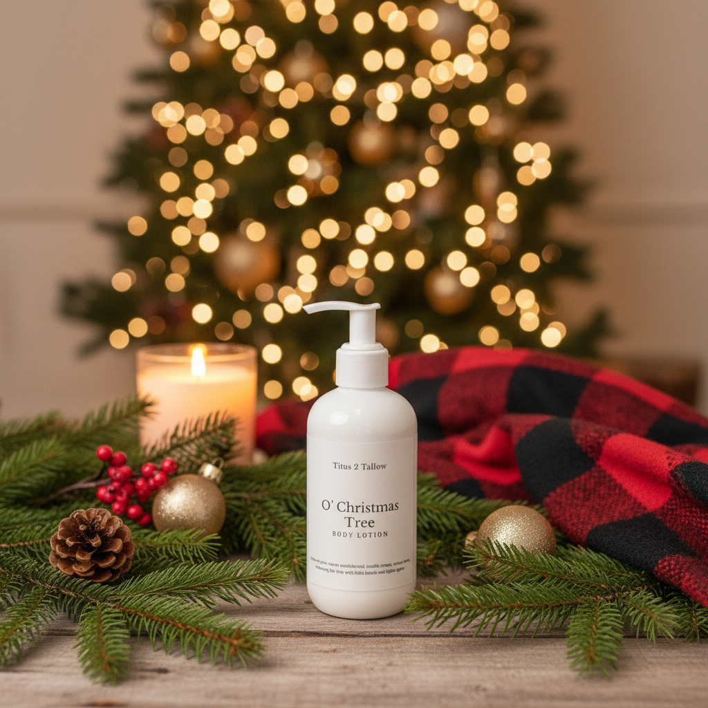O' Christmas Tree Body Lotion Lifestyle Background