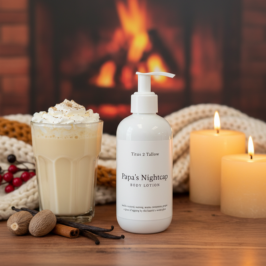 Papa's Nightcap Body Lotion Lifestyle Background