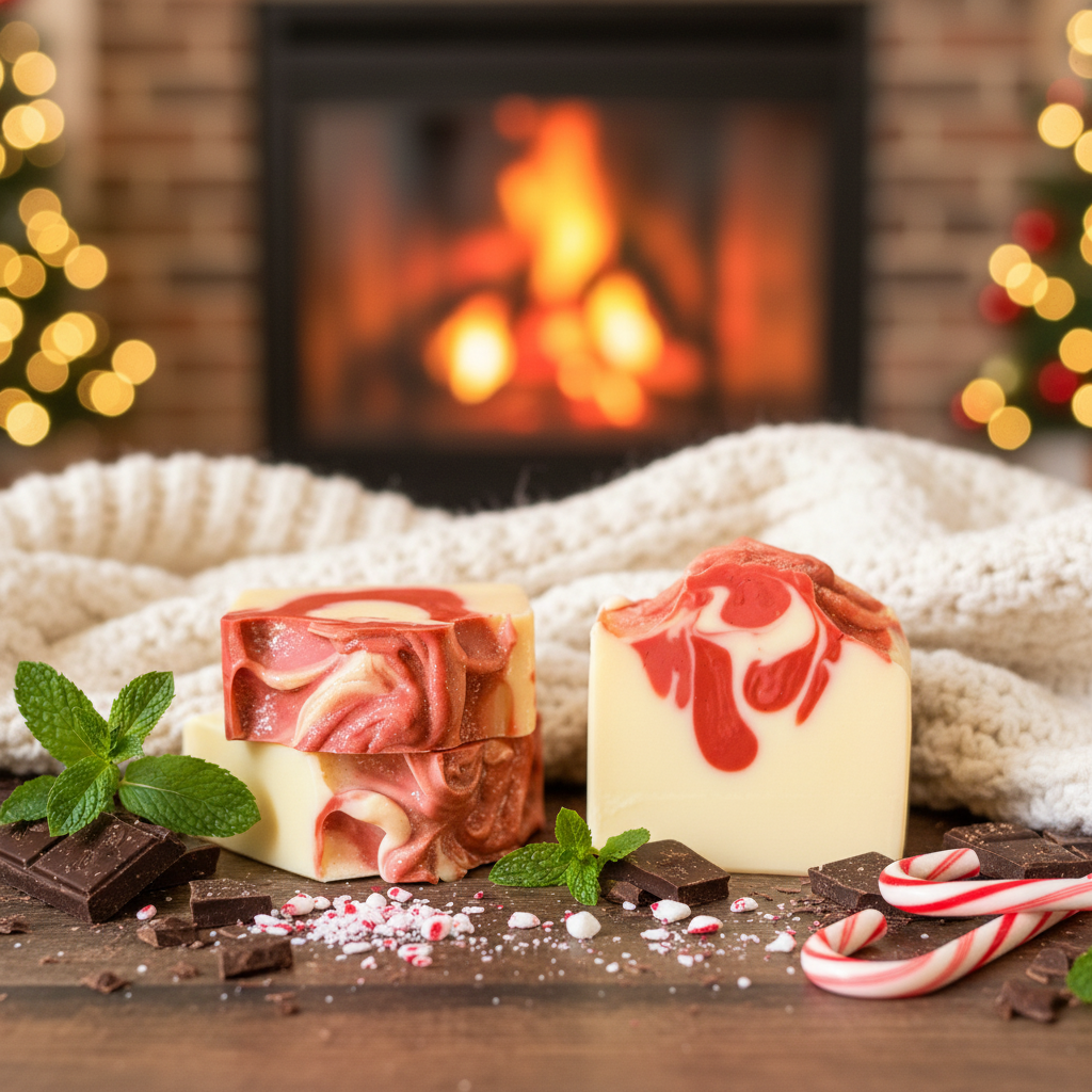 Peppermint Bark Soap Lifestyle Background