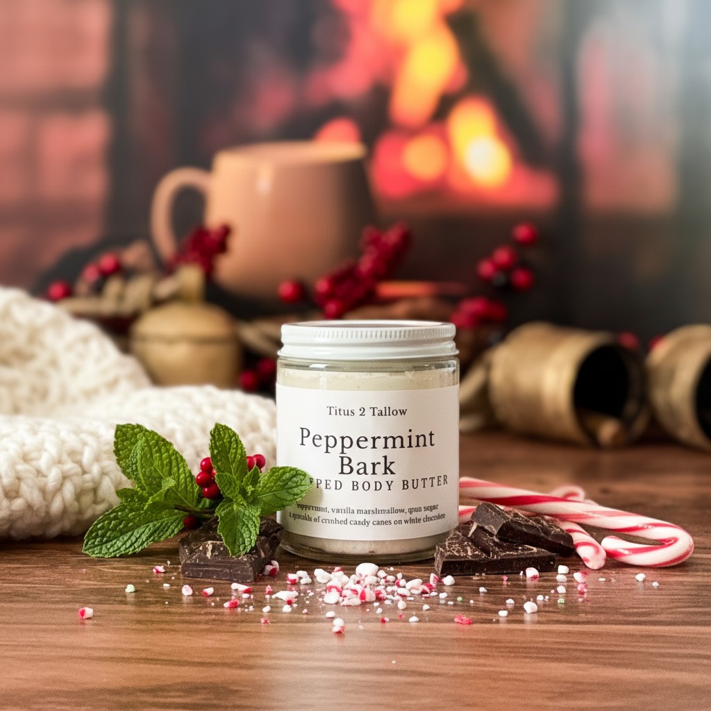 Peppermint Bark Whipped Body Butter Lifestyle Background