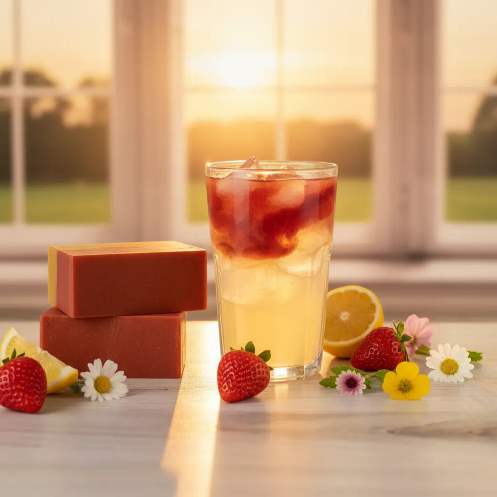 Strawberry Lemon Soap Sunset Scene