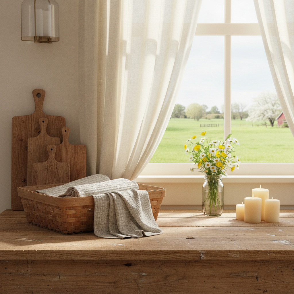 Western Farmhouse Spring Scene