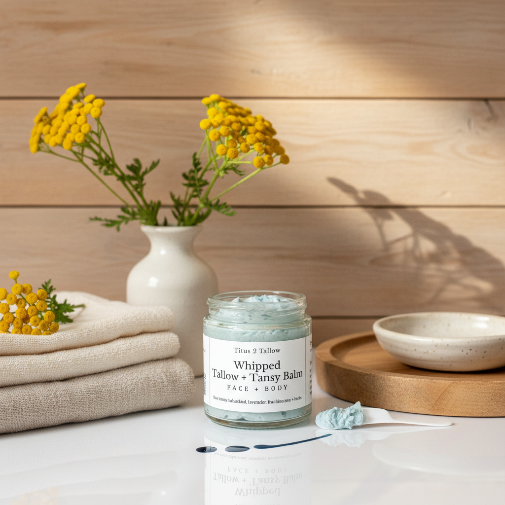 Whipped Tallow + Tansy Balm - Modern Farmhouse Background Refined